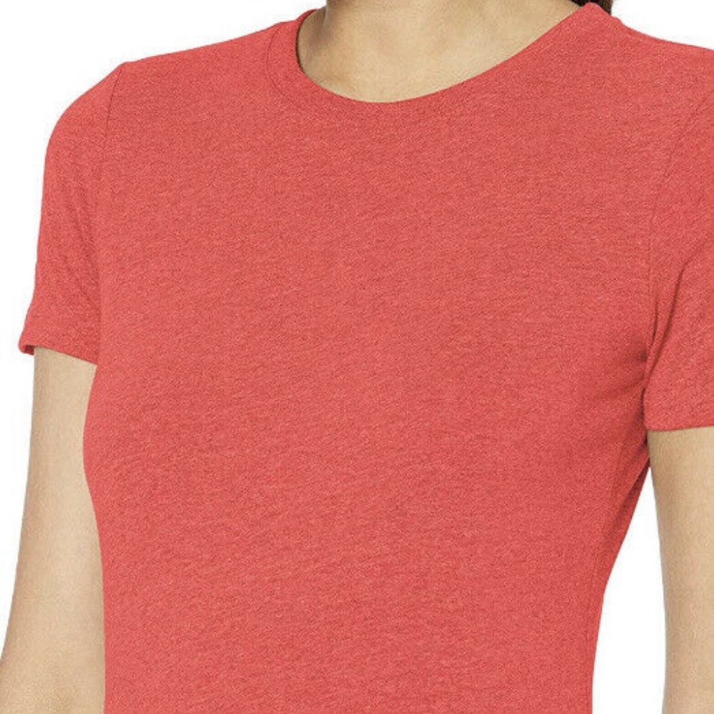 Clementine Women’s Triblend Crew Neck T-Shirt Red - Picture 2 of 3